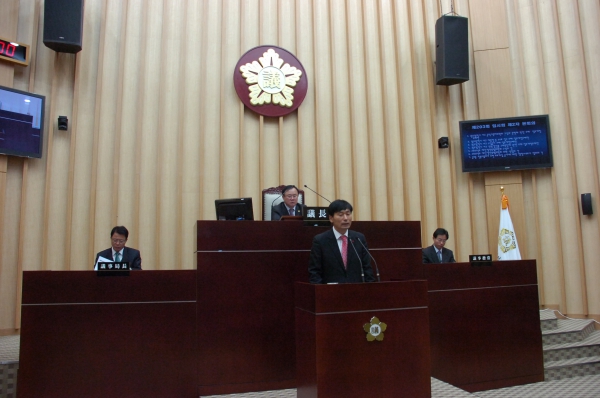 김옥수 의원 금호동 진흥더블파크 주변 도로개설 공사에 대한 행정사무조사 발의의 건에 대한 제안설명 